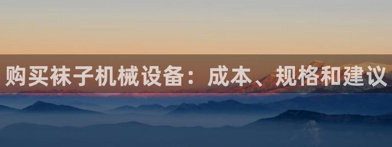 杏盛平台官网注册：购买袜子机械设备：成本、规格和建议