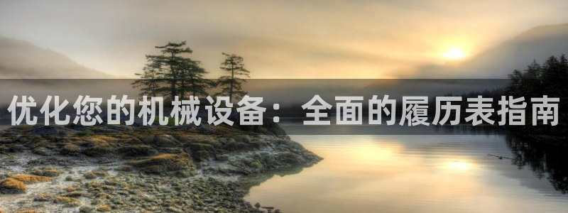 杏盛平台开户：优化您的机械设备：全面的履历表指南