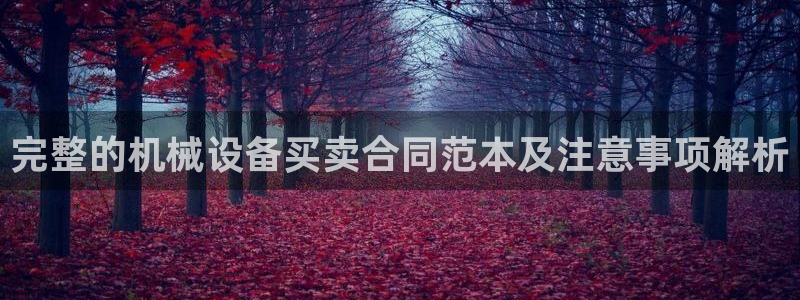杏盛注册登录：完整的机械设备买卖合同范本及注意事项解析