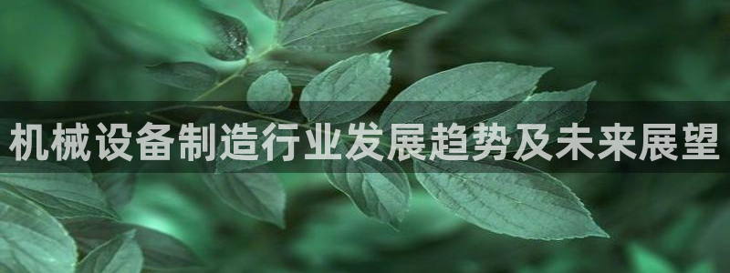 杏盛平台登陆：机械设备制造行业发展趋势及未来展望