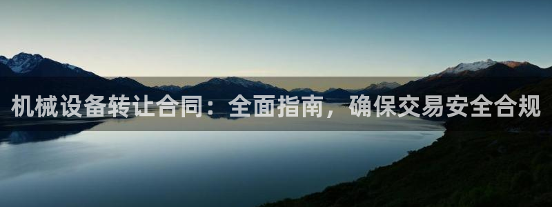 杏盛平台注册登录：机械设备转让合同：全面